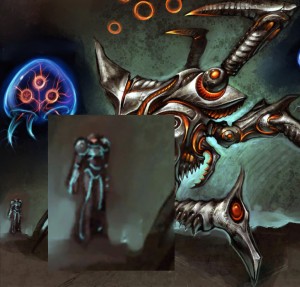 Beta Phazon Suit in Metroid Prime Concept Art