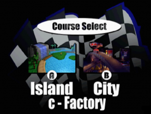 The proto course select, featuring unused scrapped art.