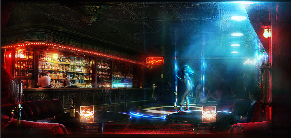Dirty Harry Video Game Concept art - Strip Bar