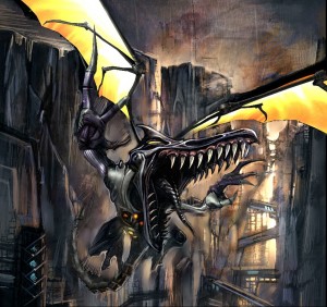 Ridley In Phazon Mines Unused Concept Art