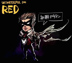 Wonder Red's prototype look, much closer to his final design.