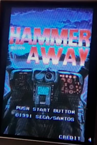 An off-screen shot of Hammer Away's title scren