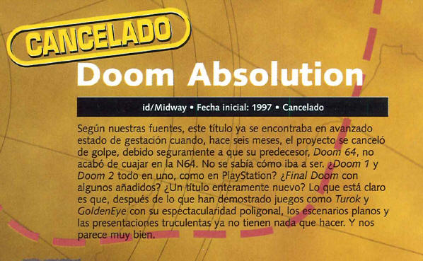 doom absolution Nintendo 64 cancelled