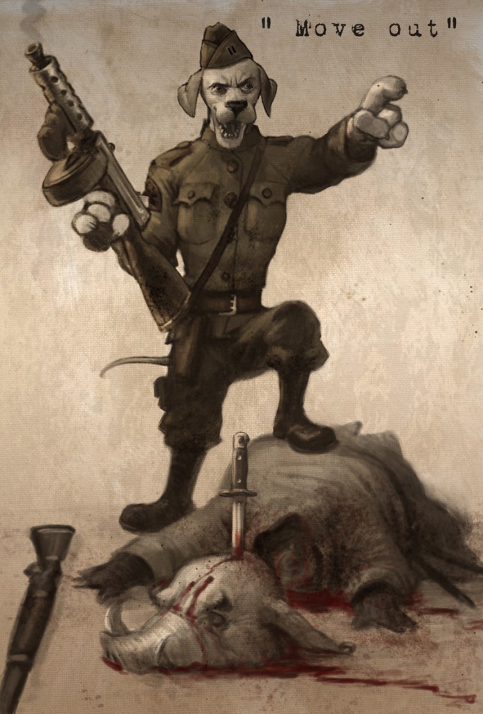 Sam The Soldier Dog Concept Art - Animal Wars PS3